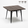 Industriële tafel van staal en hout 80x80 cm Allen Karakteristieken