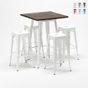 Set hoge tafel met 4 metalen krukken in industriële stijl Harlem  Kosten