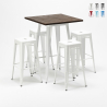 Set hoge tafel met 4 metalen krukken in industriële stijl Harlem  Kosten