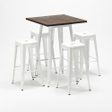 Set hoge tafel met 4 metalen krukken in industriële stijl Harlem  