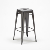 Set hoge tafel met 4 metalen krukken in industriële stijl Williamsburg   