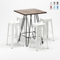 Set hoge tafel met 4 metalen krukken in industriële stijl Kips Bay  Aanbieding