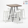 Set hoge tafel met 4 metalen krukken in industriële stijl Kips Bay  Aanbieding