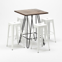 Set hoge tafel met 4 metalen krukken in industriële stijl Kips Bay  Aanbod