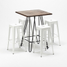 Set hoge tafel met 4 metalen krukken in industriële stijl Kips Bay  Aanbod