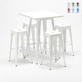 Set hoge tafel met 4 metalen krukken in industriële stijl Union Square  Aanbieding