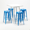Set hoge tafel met 4 metalen krukken in industriële stijl Union Square  Model