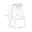 Set hoge tafel met 4 metalen krukken in industriële stijl Union Square  