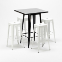 Set hoge tafel met 4 metalen krukken in industriële stijl New York  Prijs