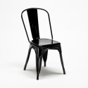 vierkante tafel en stoelen set van industrieel metaal en hout Lix-stijl midtown 