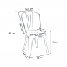 Set met vierkante tafel en 4 metalen stoelen in industriële stijl West Village 