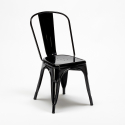 Set met vierkante tafel en 4 metalen stoelen in industriële stijl West Village 