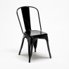 Set met vierkante tafel en 4 metalen stoelen in industriële stijl West Village 