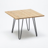 Set met vierkante tafel en 4 metalen stoelen in industriële stijl Tribeca 