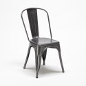 Set met vierkante tafel en 4 metalen stoelen in industriële stijl Tribeca 