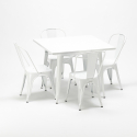 Set met vierkante tafel en 4 metalen stoelen in industriële stijl Harlem Catalogus