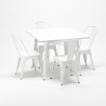 Set met vierkante tafel en 4 metalen stoelen in industriële stijl Harlem Catalogus