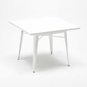 Set met vierkante tafel en 4 metalen stoelen in industriële stijl Harlem 