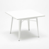 Set met vierkante tafel en 4 metalen stoelen in industriële stijl Harlem 
