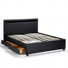 Modern tweepersoons bed Geneva King met Led-hoofdbord en lades, 160x190cm Kortingen