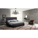 Tweepersoons bed van stof met lattenbodem 160x190 cm Zurich King Korting