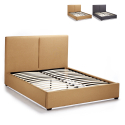 Frans queensize bed in stof met lattenbodem 120x190 cm Montreux Model