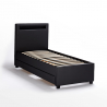 Eenpersoons bed met LED-hoofdbord en lades 80x190 cm Geneva Twin Korting