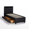 Eenpersoons bed met LED-hoofdbord en lades 80x190 cm Geneva Twin Kortingen