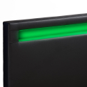 Eenpersoons bed met LED-hoofdbord en lades 80x190 cm Geneva Twin 
