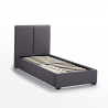 Eenpersoons bed van stof met lattenbodem 80x190 cm Montreux Twin Korting