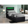 Eenpersoons bed met LED-hoofdbord en lades 80x190 cm Geneva Twin Aanbod