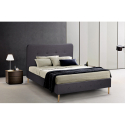 Scandinavisch Frans bed van stof en hout 120x190 cm Friborg Aanbod