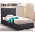 Eenpersoons bed van stof met lattenbodem 80x190 cm Montreux Twin Aanbod