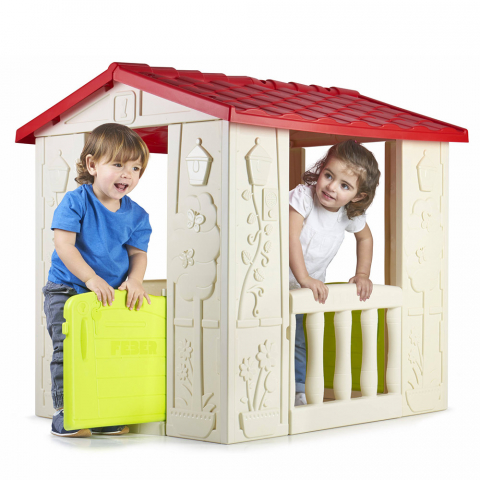 Kunststof speelhuis voor kinderen voor binnen of buiten Happy House Feber Aanbieding