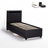 Eenpersoons Bed met Led-Hoofdbord en lades 80x190 Geneva Twin Verkoop