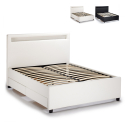Twijfelaar bed Geneva met ledverlichting en lades 120x190cm Aanbod