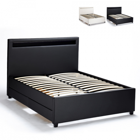 Twijfelaar Bed met Led-Hoofdbord en Lades 120x190 Geneva