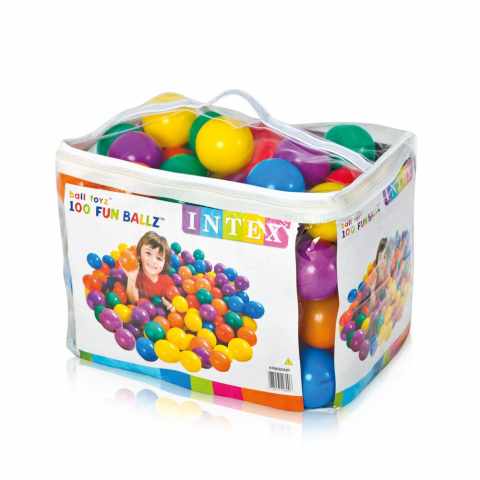 Plastic gekleurde ballen spel Intex 49600 Fun Balls 8 cm set 100 stuks Aanbieding