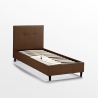 Eenpersoons bed Lausanne Twin van stof met hoofdbord 80x190cm 