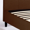 Eenpersoons bed Lausanne Twin van stof met hoofdbord 80x190cm 