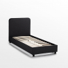 Eenpersoons bed van stof met lattenbodem 80x190 cm Zurich Twin 