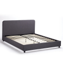 Tweepersoons bed van stof met lattenbodem 160x190 cm Zurich King Kortingen