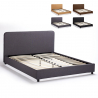 Tweepersoons bed van stof met lattenbodem 160x190 cm Zurich King Aanbod