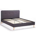 Scandinavisch tweepersoons bed van stof en hout 160x190 cm Friborg King Aanbod
