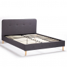 Scandinavisch tweepersoons bed van stof en hout 160x190 cm Friborg King Aanbod