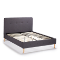 Scandinavisch Frans bed van stof en hout 120x190 cm Friborg Korting