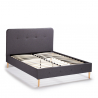Scandinavisch Frans bed van stof en hout 120x190 cm Friborg Korting