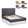 Scandinavisch Frans bed van stof en hout 120x190 cm Friborg Verkoop