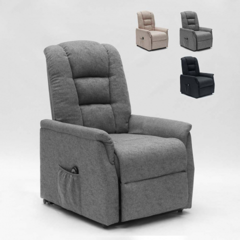 Elektrische fauteuil voor ouderen 2 Motoren stof Emma Plus