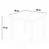 Set van 12 vierkante polyrotan tafels 90x90cm Grand Soleil Gruvyer Karakteristieken